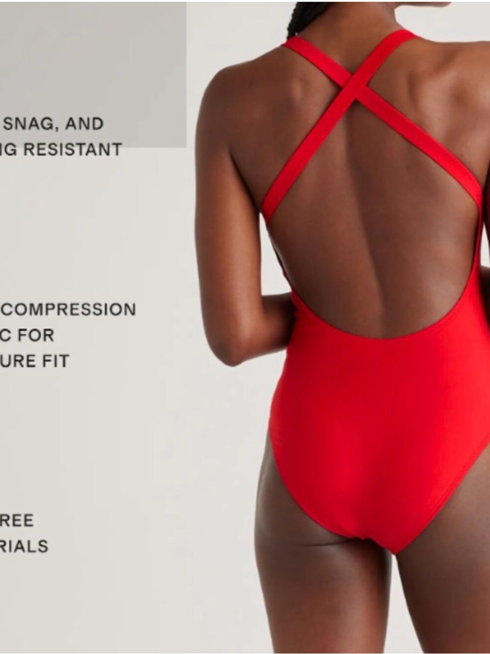 New Quince Italian Cami One-Piece Swimsuit – Red, Size Large - Picture 3 of 6